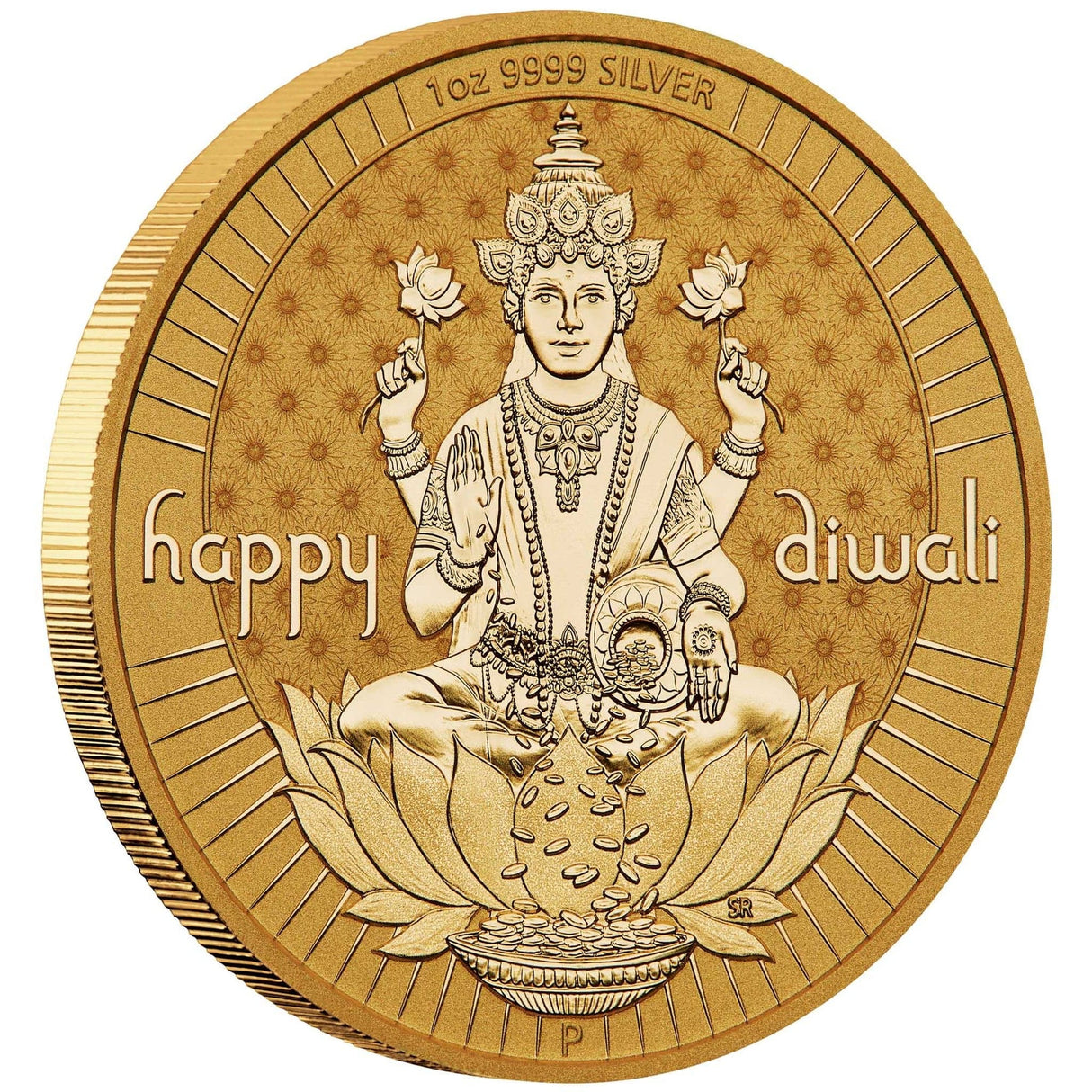 2024 Diwali 1oz Silver Gilded Medallion