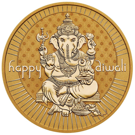 2024 Diwali 1oz Silver Gilded Medallion