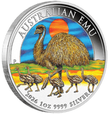 2026 1oz Australian Emu Silver Coloured Coin