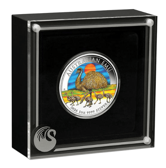 2026 1oz Australian Emu Silver Coloured Coin