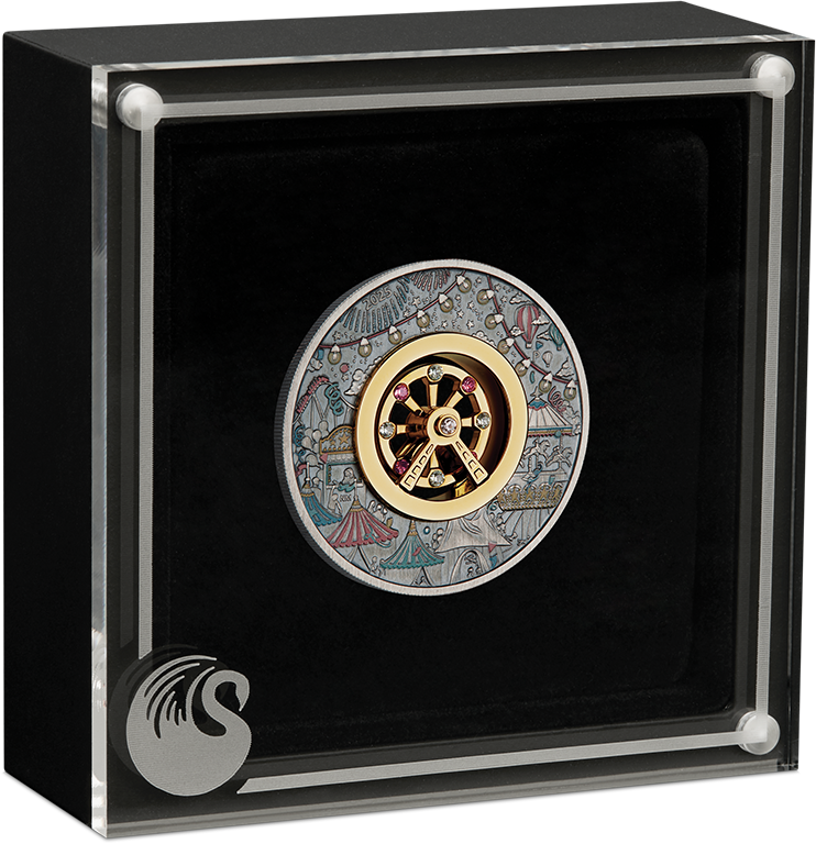 2025 Ferris Wheel 2oz Silver Antiqued Coloured Coin
