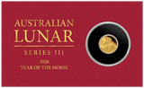 2026 0.5g Mini Horse Gold Proof Coin in Card - Australian Lunar Series III – Year of the Horse