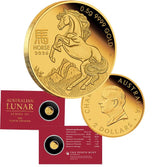 2026 0.5g Mini Horse Gold Proof Coin in Card - Australian Lunar Series III – Year of the Horse