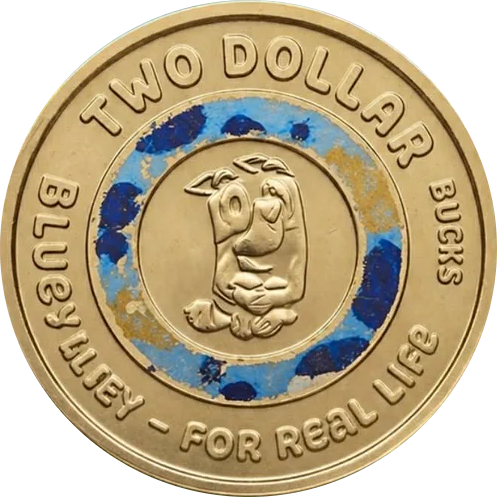 Bluey 2026 $2 Coloured Coin Bluey Design In 2X2 Holder