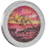 Sundowner Red Kangaroo 2026 $1 1oz Silver Coloured Coin in Card