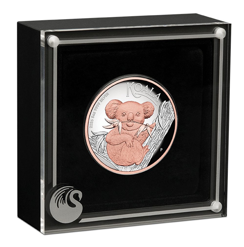 Australian Koala 2026 $8 5oz Silver Proof High Relief Gilded Coin
