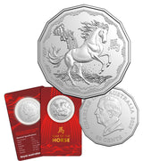 Lunar Series Year of the Horse 2026 50c Tetradecagon Unc Coin Card - Nova Coins