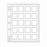 Plastic Sheets ENCAP, clear pockets for 20 square Coin Capsules QUADRUM 50 x 50mm - Nova Coins