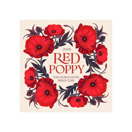 Red Poppy 2026 $5 Window 2oz Silver Proof Coin