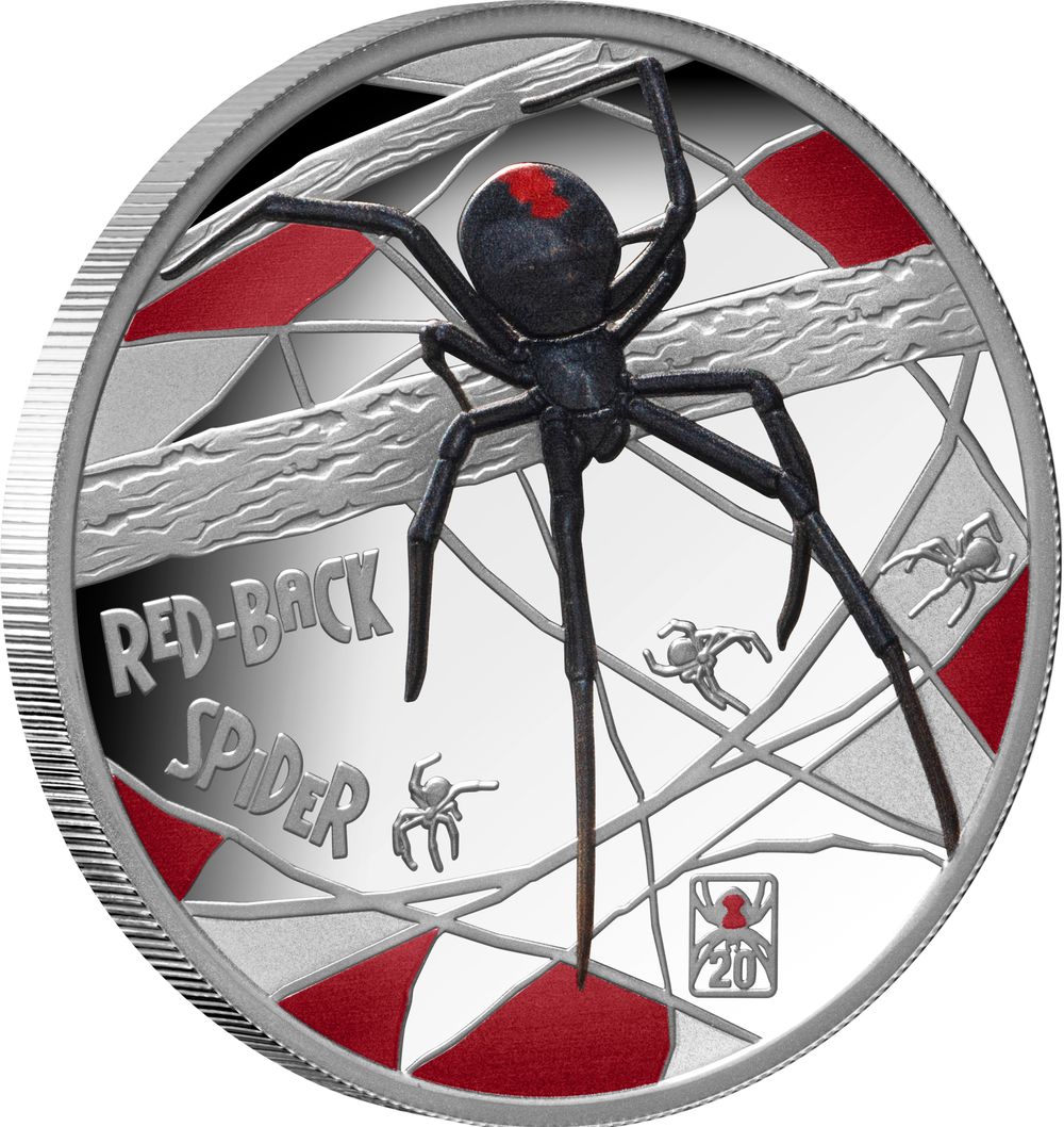 2026 Deadly & Dangerous 20th Anniversary Red-Back Spider 1oz Silver Proof Coin