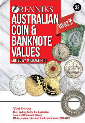 Renniks Australian Coin & Banknote Values 33rd Edition - Hard Cover - Nova Coins