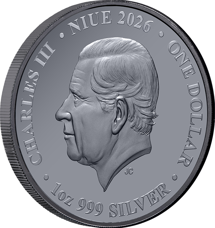 Chess Rook 2026 $1 1oz Silver Black Proof Coin