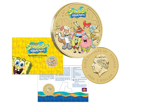 Spongebob & Friends 2025 $1 Coloured Collector Coin in Card - Nova Coins