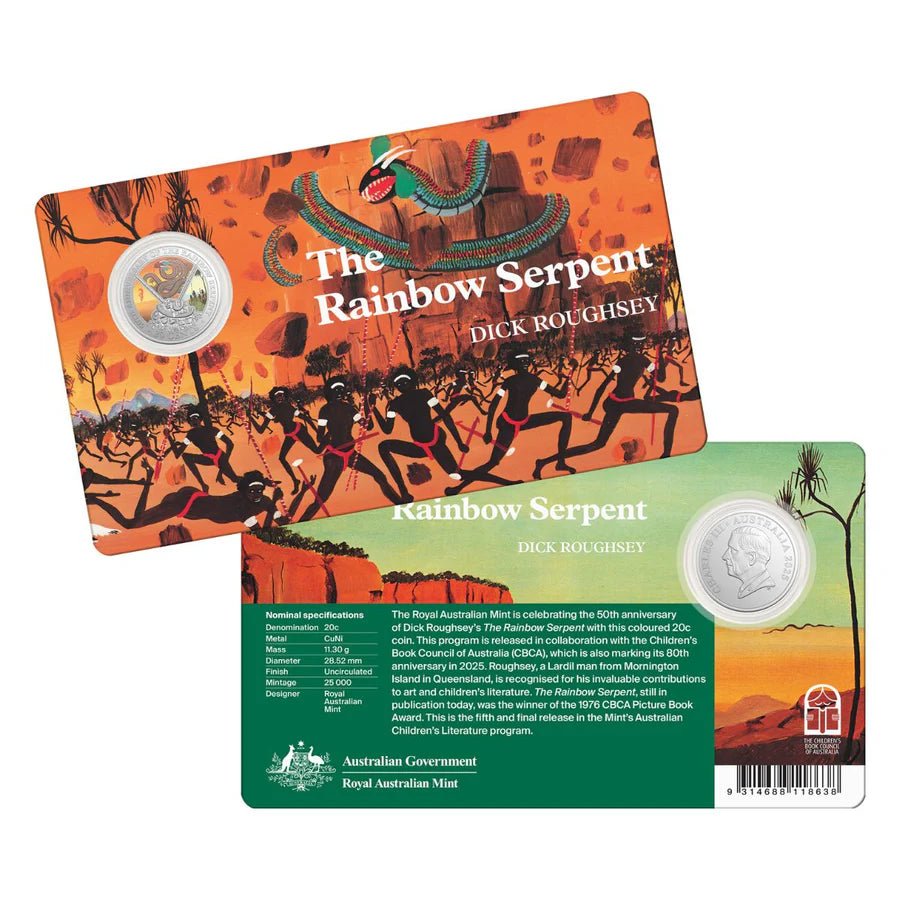 The Rainbow Serpent 50th Anniversary 2025 20c Coloured Uncirculated Coin - Nova Coins