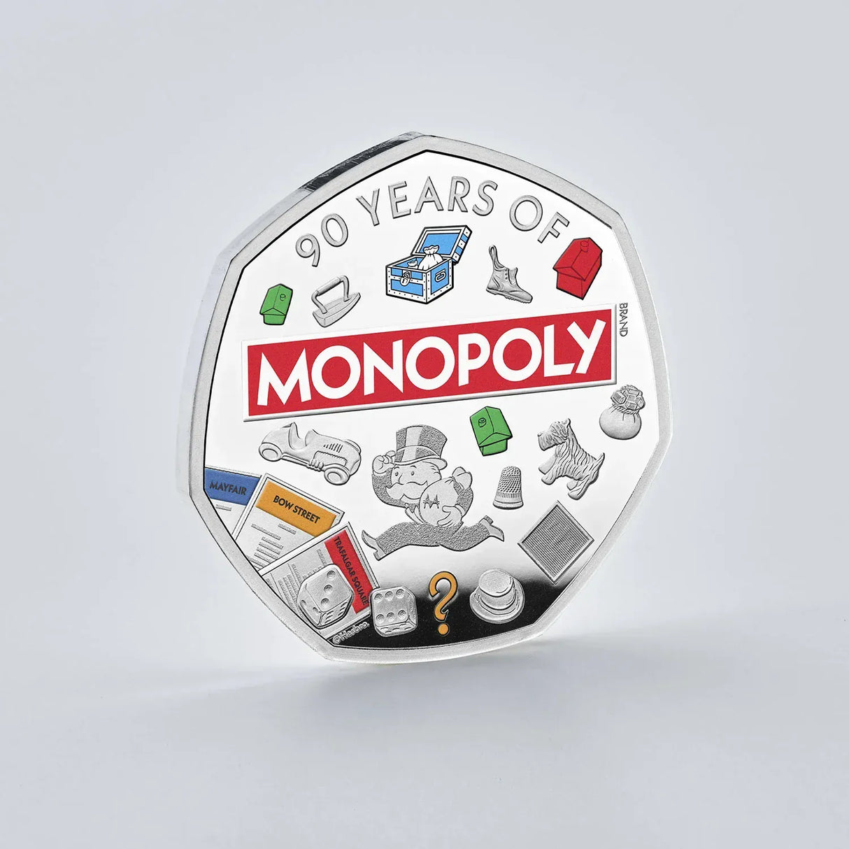 Monopoly 2025 UK 50p Silver Proof Colour Coin