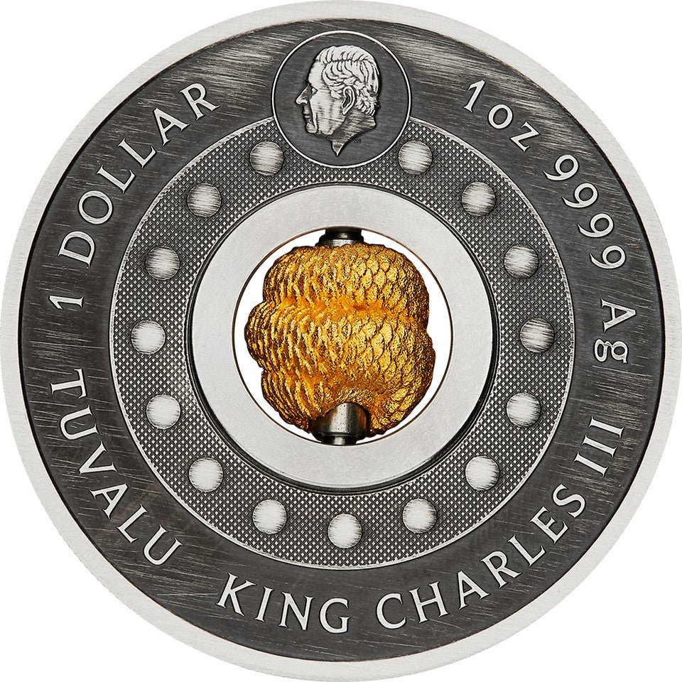 Year of the Snake Rotating Charm 2025 1oz Silver Antiqued Coin - Nova Coins