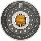 Year of the Snake Rotating Charm 2025 1oz Silver Antiqued Coin - Nova Coins