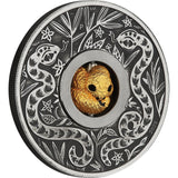 Year of the Snake Rotating Charm 2025 1oz Silver Antiqued Coin - Nova Coins